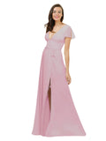 Primrose A-Line V-Neck Cap Sleeves Long Bridesmaid Dress Dayna