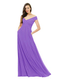 Tahiti A-Line Off the Shoulder Sleeveless Long Bridesmaid Dress Jonila