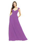 Dahlia A-Line Sweetheart V-Neck Sleeveless Long Bridesmaid Dress Gary