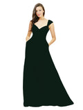 Ever Green A-Line Sweetheart V-Neck Sleeveless Long Bridesmaid Dress Gary