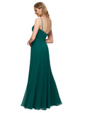 Hunter A-Line Spaghetti Straps, Square Sleeveless Long Bridesmaid Dress Dallas