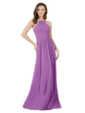 Dahlia A-Line Halter Sleeveless Long Bridesmaid Dress Anum