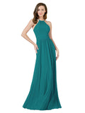 Hunter A-Line Halter Sleeveless Long Bridesmaid Dress Anum