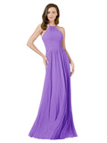 Tahiti A-Line Halter Sleeveless Long Bridesmaid Dress Anum