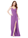 RightBrides Bradi Dahlia A-Line Spaghetti Straps Sleeveless Long Bridesmaid Dress