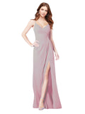 RightBrides Bradi Primrose A-Line Spaghetti Straps Sleeveless Long Bridesmaid Dress