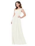 RightBrides Stephane Ivory Sheath One Shoulder Sleeveless Long Bridesmaid Dress