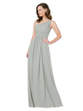 RightBrides Stephane Silver Sheath One Shoulder Sleeveless Long Bridesmaid Dress