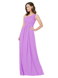 RightBrides Stephane Violet Sheath One Shoulder Sleeveless Long Bridesmaid Dress