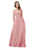 Bliss A-Line V-Neck Sleeveless Long Bridesmaid Dress Keeley