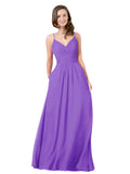 Tahiti A-Line V-Neck Sleeveless Long Bridesmaid Dress Keeley