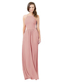 Bliss A-Line Halter Sleeveless Long Bridesmaid Dress Cindy