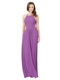 Dahlia A-Line Halter Sleeveless Long Bridesmaid Dress Cindy