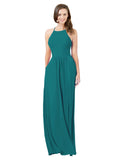 Hunter A-Line Halter Sleeveless Long Bridesmaid Dress Cindy