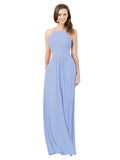 Lavender A-Line Halter Sleeveless Long Bridesmaid Dress Cindy