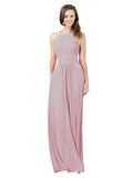 Primrose A-Line Halter Sleeveless Long Bridesmaid Dress Cindy