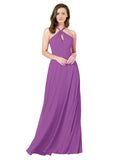 Dahlia A-Line Halter Sleeveless Long Bridesmaid Dress Chandler