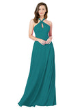 Hunter A-Line Halter Sleeveless Long Bridesmaid Dress Chandler