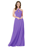 Tahiti A-Line Halter Sleeveless Long Bridesmaid Dress Chandler