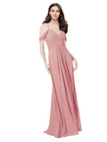 RightBrides Ursula Bliss A-Line Sweetheart V-Neck Sleeveless Long Bridesmaid Dress