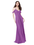 RightBrides Ursula Dahlia A-Line Sweetheart V-Neck Sleeveless Long Bridesmaid Dress