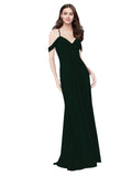 RightBrides Ursula Ever Green A-Line Sweetheart V-Neck Sleeveless Long Bridesmaid Dress