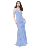 RightBrides Ursula Lavender A-Line Sweetheart V-Neck Sleeveless Long Bridesmaid Dress