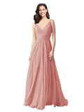 Long A-Line V-Neck Sleeveless Bliss Chiffon Bridesmaid Dress Bernice