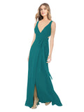 Hunter A-Line V-Neck Sleeveless Long Bridesmaid Dress Petra