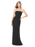 Black Sheath Strapless Sleeveless Long Bridesmaid Dress Rae