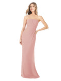 Bliss Sheath Strapless Sleeveless Long Bridesmaid Dress Rae