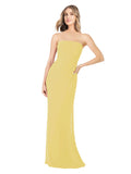 Daffodil Sheath Strapless Sleeveless Long Bridesmaid Dress Rae