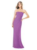 Dahlia Sheath Strapless Sleeveless Long Bridesmaid Dress Rae