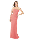 Desert Rose Sheath Strapless Sleeveless Long Bridesmaid Dress Rae