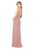 Dusty Pink Sheath Strapless Sleeveless Long Bridesmaid Dress Rae