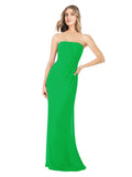 Green Sheath Strapless Sleeveless Long Bridesmaid Dress Rae