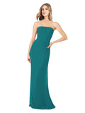 Hunter Sheath Strapless Sleeveless Long Bridesmaid Dress Rae