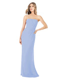 Lavender Sheath Strapless Sleeveless Long Bridesmaid Dress Rae