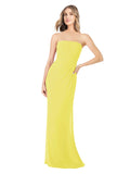 Yellow Sheath Strapless Sleeveless Long Bridesmaid Dress Rae