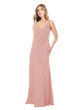 Bliss A-Line V-Neck Sleeveless Long Bridesmaid Dress Dina