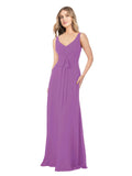 Dahlia A-Line V-Neck Sleeveless Long Bridesmaid Dress Dina