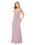 Primrose A-Line V-Neck Sleeveless Long Bridesmaid Dress Dina