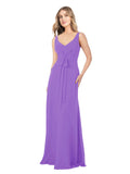 Tahiti A-Line V-Neck Sleeveless Long Bridesmaid Dress Dina