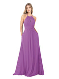 Dahlia A-Line High Neck Sleeveless Long Bridesmaid Dress Cassiopeia