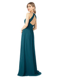 Hunter A-Line High Neck Sleeveless Long Bridesmaid Dress Cassiopeia