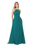 Hunter A-Line High Neck Sleeveless Long Bridesmaid Dress Cassiopeia