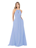 Lavender A-Line High Neck Sleeveless Long Bridesmaid Dress Cassiopeia