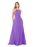 Tahiti A-Line High Neck Sleeveless Long Bridesmaid Dress Cassiopeia