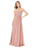 Bliss A-Line Strapless Sleeveless Long Bridesmaid Dress Ciel