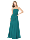 Hunter A-Line Strapless Sleeveless Long Bridesmaid Dress Ciel